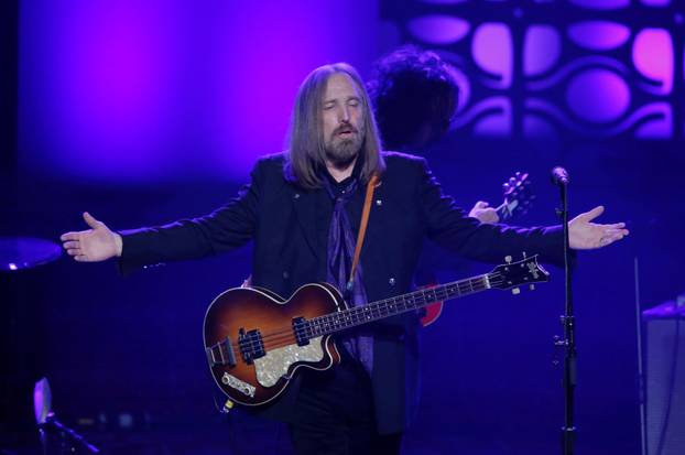 FILE PHOTO: Musician Tom Petty performs on stage after being inducted during the 47th Songwriters Hall of Fame Induction ceremony in New York