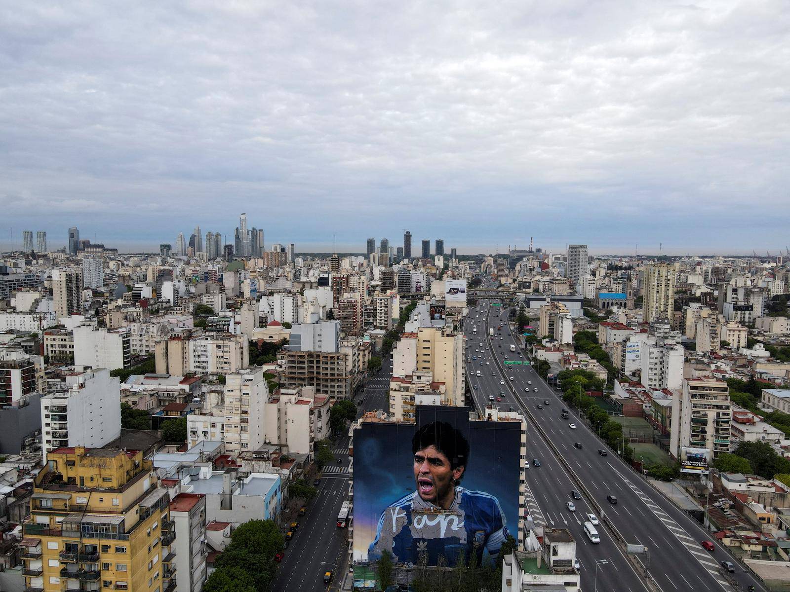 Mural to celebrate Maradona's brithday in Buenos Aires