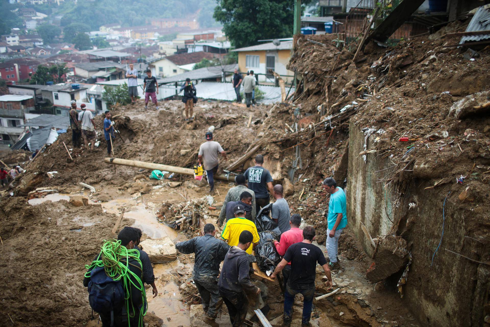 Aftermath of a mudslide at Morro da Oficina