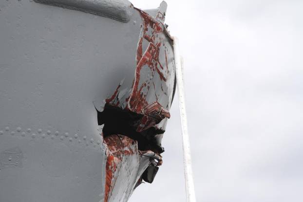 Rijeka: Rupa na pramcu broda Galeb nakon što ga je udario turski brod