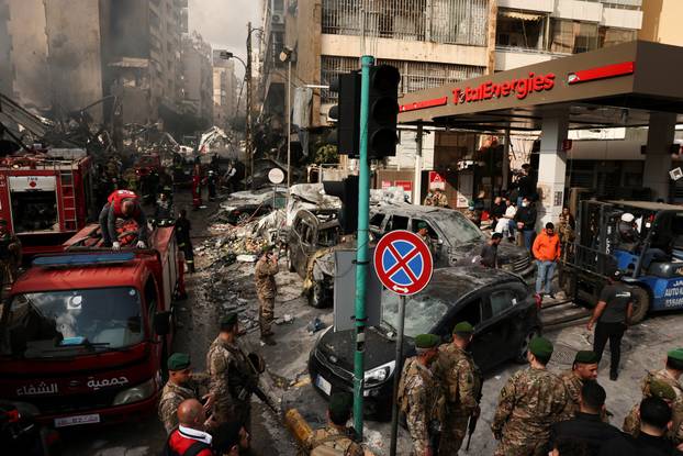 Aftermath of Israeli strike in Al-Mazraa, Beirut