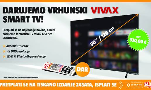 Pretplatom na 18 mjeseci darujemo vrhunski VIVAX SMART TV 50''/ 126 cm!