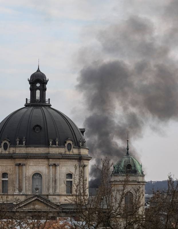 Russian drone strike in in Lviv