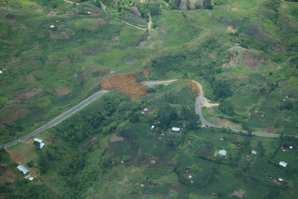 Damage caused by an earthquake in Papua New Guinea