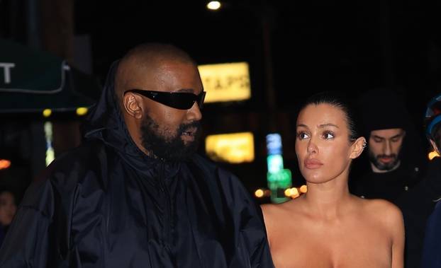 *PREMIUM-EXCLUSIVE* Bianca Censori wears a  see-through dress while on dinner date with Kanye