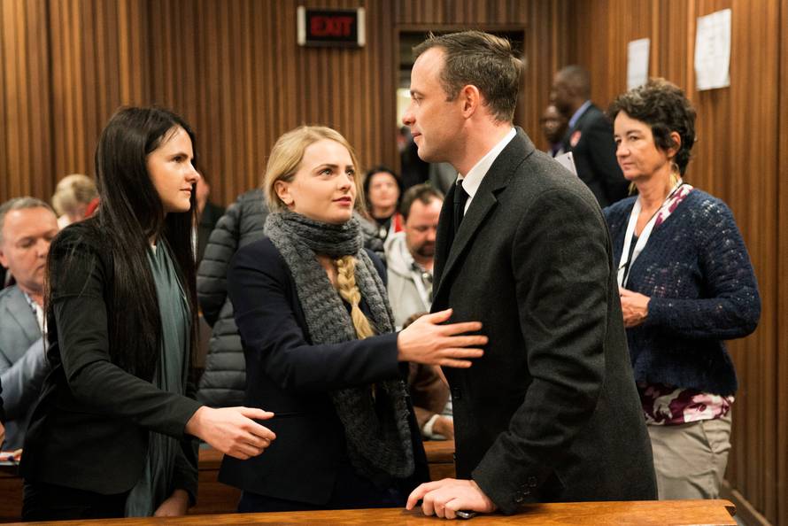 Olympic and Paralympic track star Oscar Pistorius arrives for sentencing at the North Gauteng High Court in Pretoria