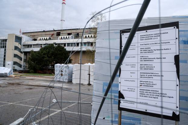 Zagreb: Dom sportova koji se obnavlja oštećen u snažnom nevremenu