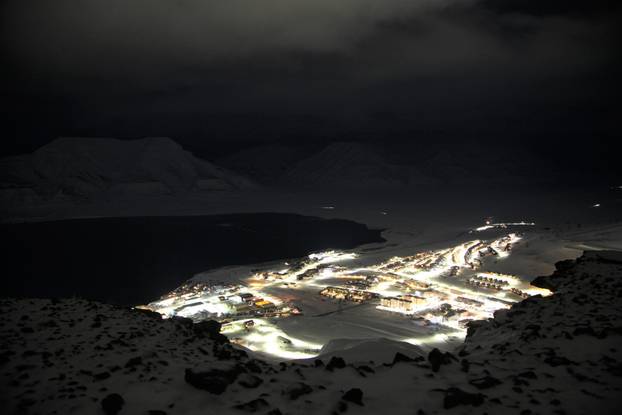 Most northern place on earth at night