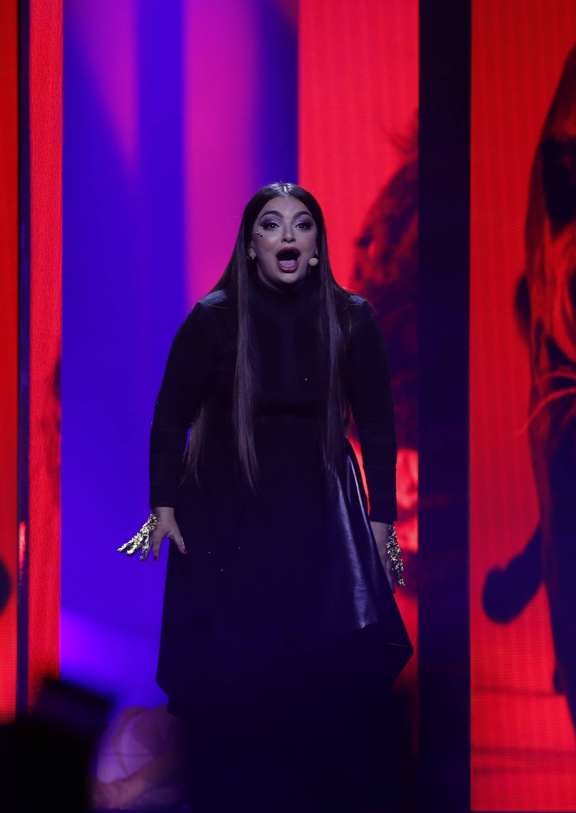 Maltaâs Christabelle performs âTabooâ during the Semi-Final 2 for Eurovision Song Contest 2018 in Lisbon