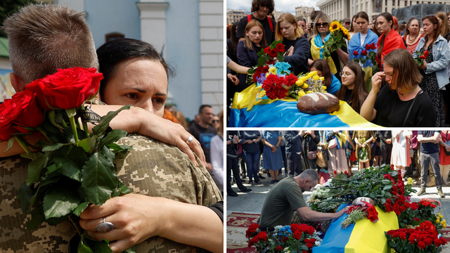 Emotivne scene iz Kijeva: Tisuće odale počast mladom 'heroju' aktivistu poginulom na bojištu