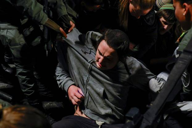 Israelis protest a ceasefire deal, in Jerusalem