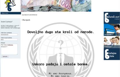 Anonymousi iza Karlovačke hakirali i Samoborsku banku