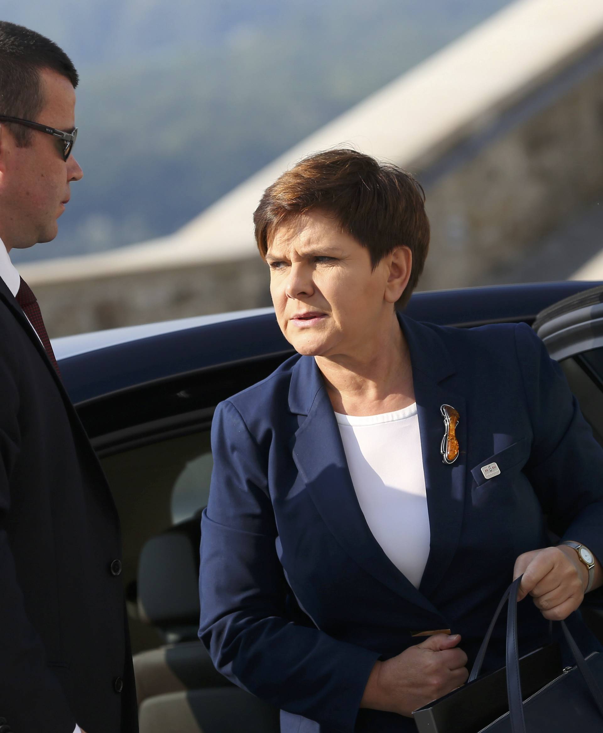 Poland's Prime Minister Beata Szydlo arrives for the European Union summit- the first one since Britain voted to quit- in Bratislava