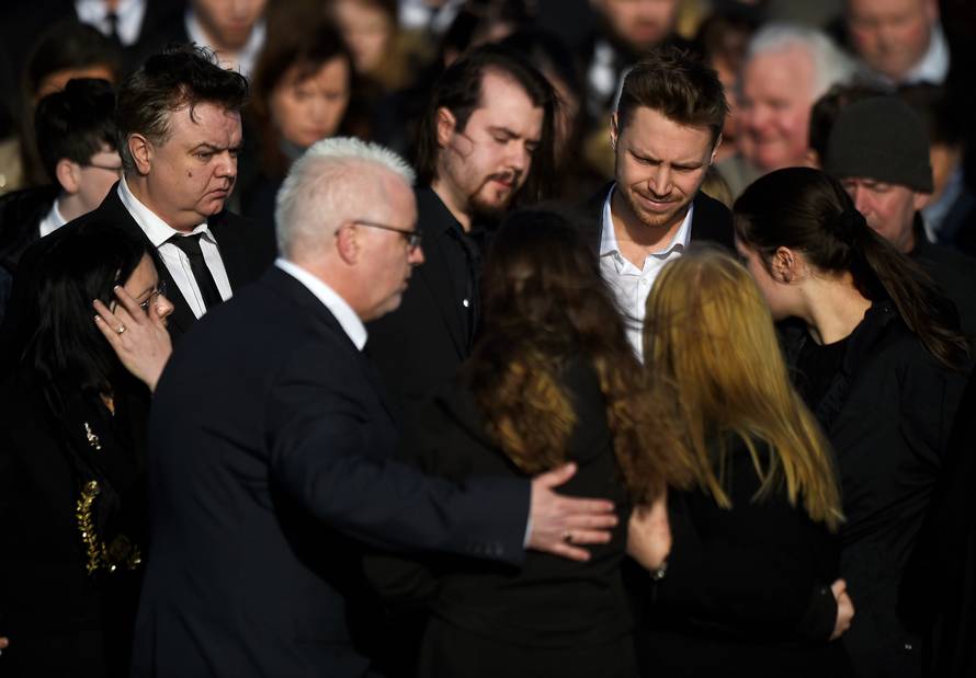 Mourners leave Dolores O'Riordan's funeral at St Ailbe's Church in Ballybricken