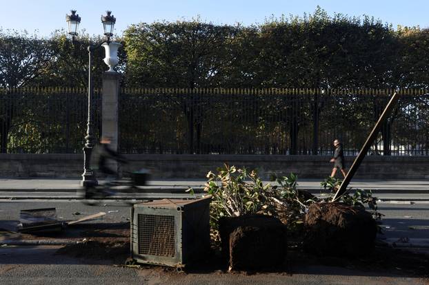 Aftermath of clashes during a national day of protests against the cost of living and rising fuel prices, in Paris