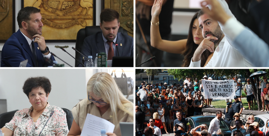 FOTO Započela treća Sjednica Gradskog vijeća u Splitu, pred zgradom se okupili prosvjednici