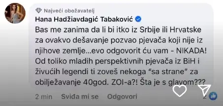 Burne reakcije iz Sarajeva zbog koncerta Tonyja Cetinskog: 'Ovo se uvlačite u g*zove Hrvatima'