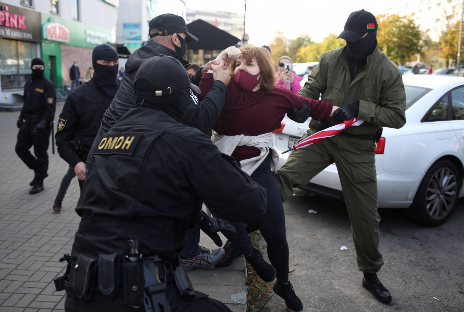 Belarusian opposition supporters protest against presidential election results in Minsk