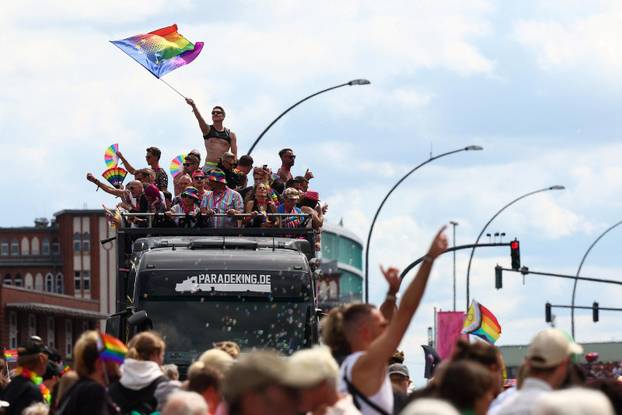 Revellers attend the annual Christopher Street Day (CSD) LGBTQ+ Pride demonstration, in Hamburg