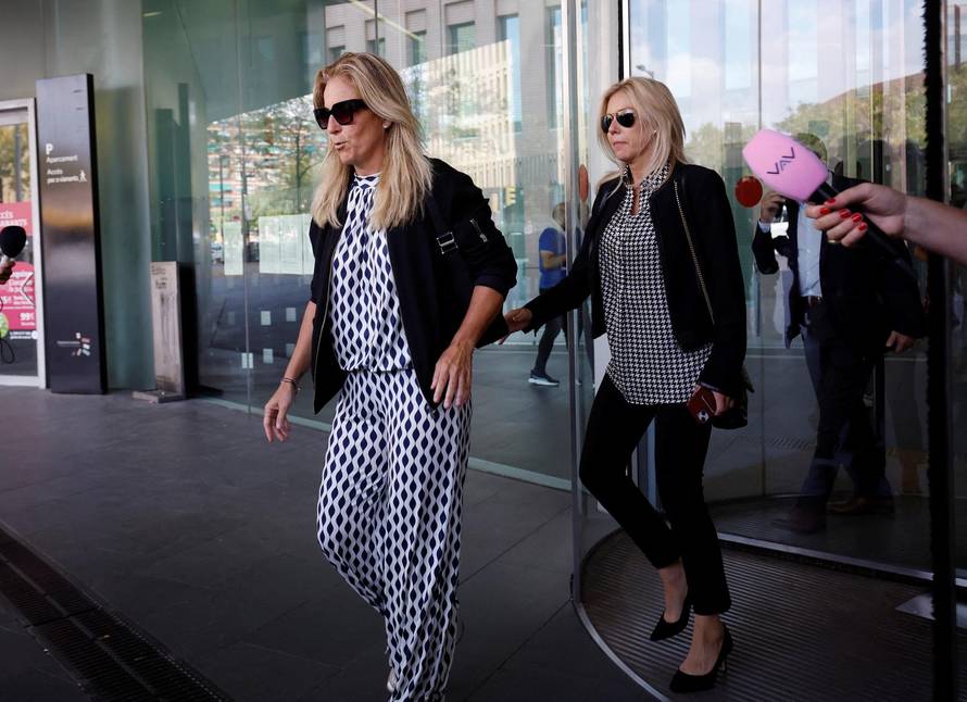 Former tennis player Arantxa Sanchez Vicario leaves court in Barcelona accused of fraudulently transferring assets to avoid paying a debt