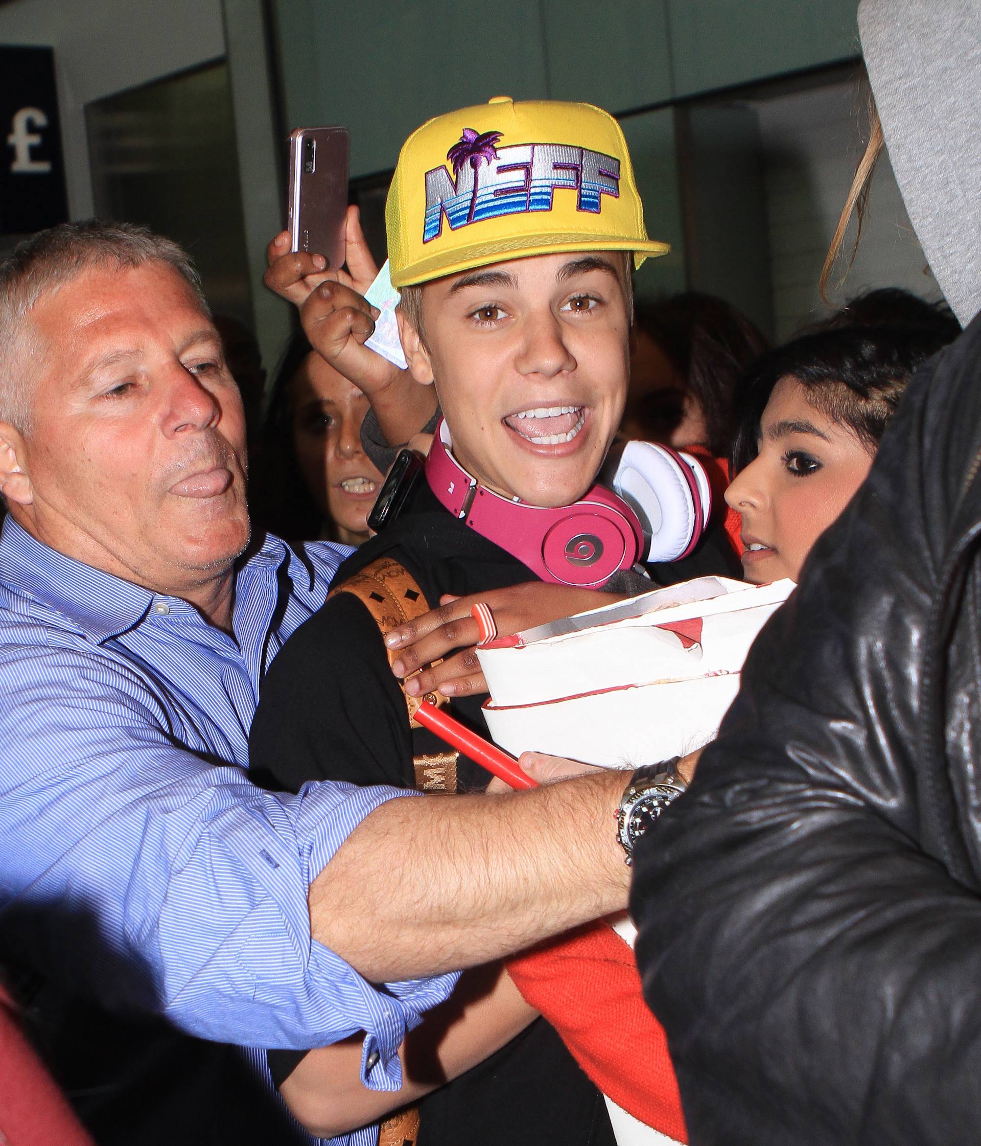Bieber Fever at London's Heathrow Airport, UK