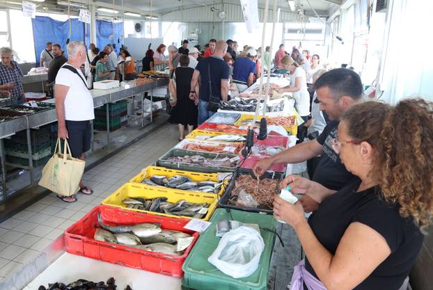Šibenik:Bogata ponuda ribe na sibenskoj ribarnici.