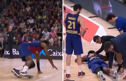 VIDEO Košarkaš Barcelone pao na parket i vrištao od bolova. Svi su se hvatali za glavu...
