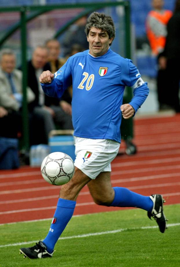 FILE PHOTO: ITALIAN SOCCER LEGEND PAOLO ROSSI CONTROLS THE BALL IN SOFIA