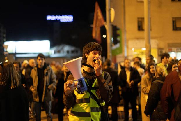 Anti-government protest over the fatal railway station roof collapse, in Belgrade