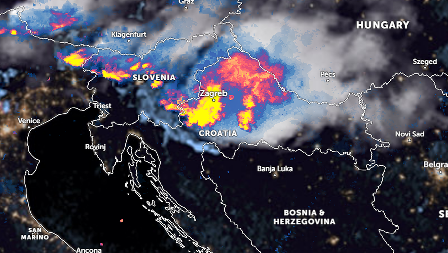 Pogledajte kako je nevrijeme u Hrvatskoj izgledalo iz svemira