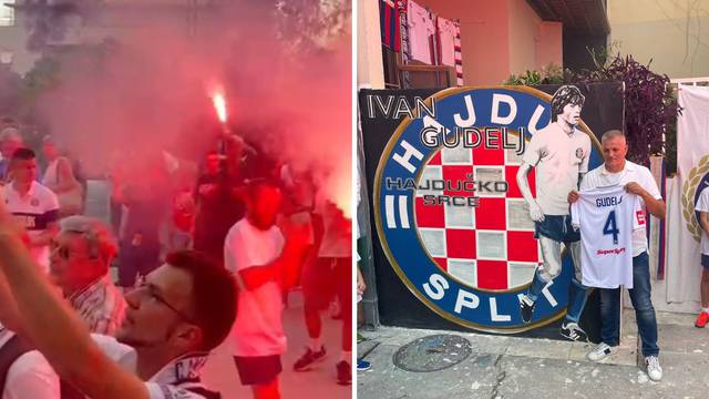 Baklje i zastave kao na sjeveru Poljuda: Legendarni igrač Hajduka dobio mural u Splitu