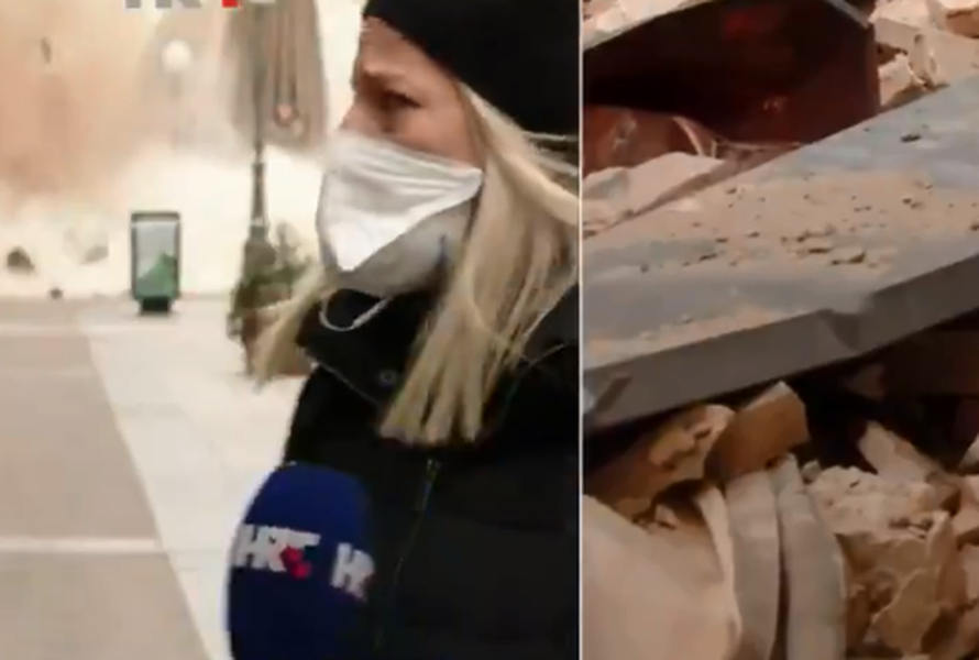 Novinarka ostala hladna dok se iza nje rušila zgrada u Zagrebu