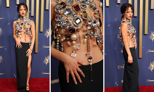 Haljinu je ostavila doma: Jenna Ortega stigla je u kristalnom oklopu i zaljuljala tepih Emmyja