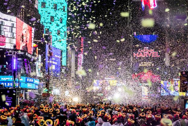Revelers celebrate New Year