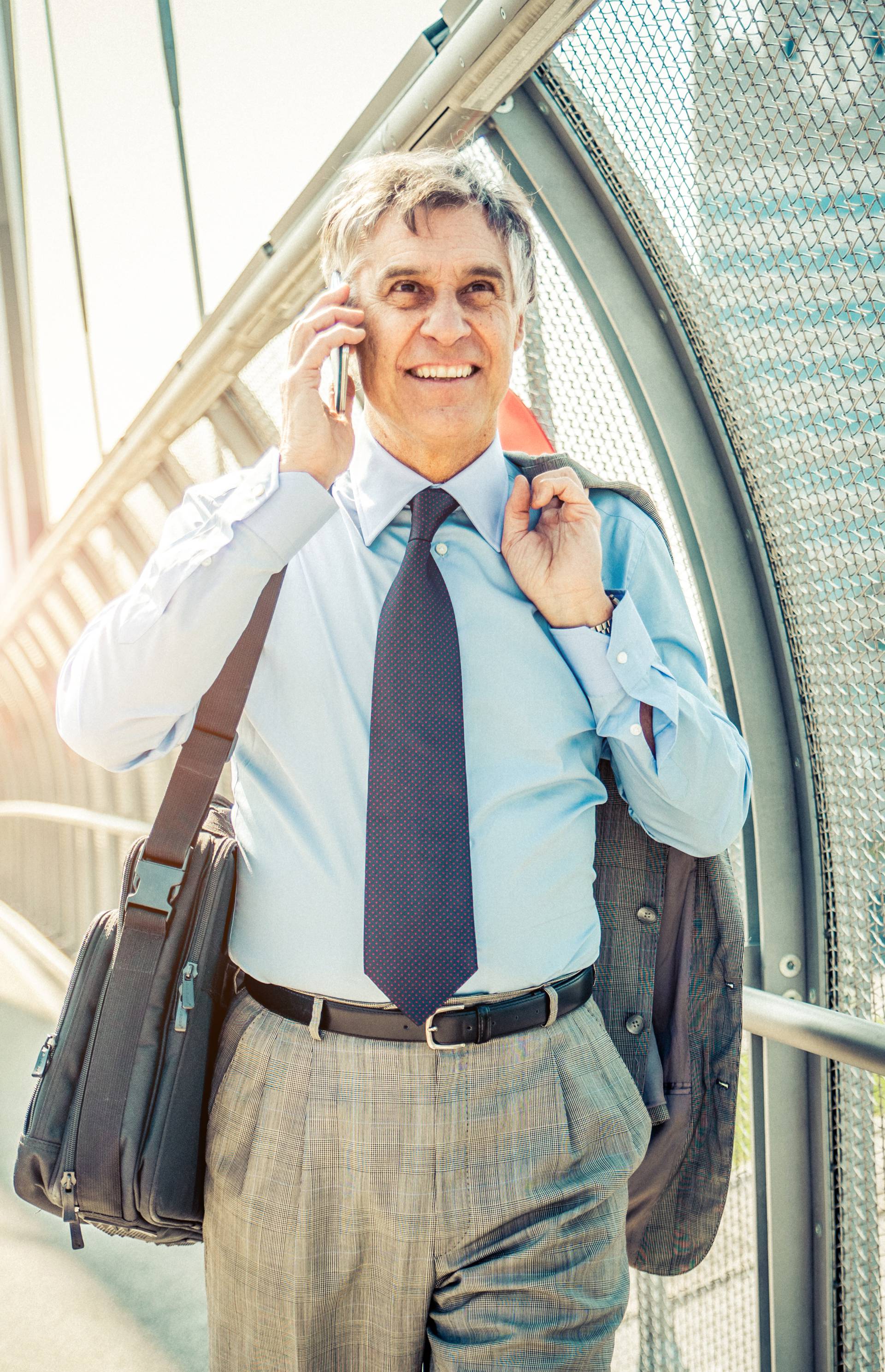 Businessman talking at cellphone