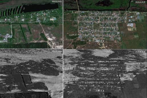 Satelitske snimke pokazale su razmjere užasa nakon uništenja brane: 'Žele potopiti naš grad!'