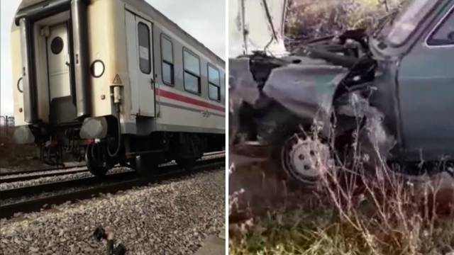 Vozač prošao bez ozljeda, vlak smrskao auto u Kaštel Sućurcu