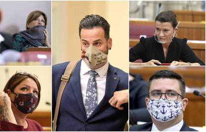 Najluđe zaštitne maske naših saborskih zastupnika: Od čipke, cvijetića i sidra pa do marama