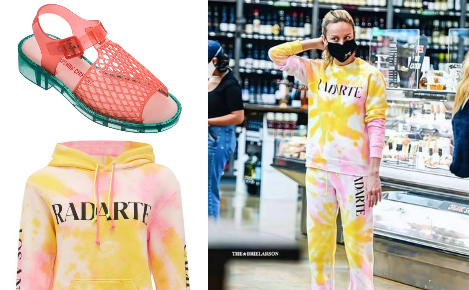 Za kvartovski shopping Brie Larson bira tie-dye trenirku i gumene rupičaste sandale