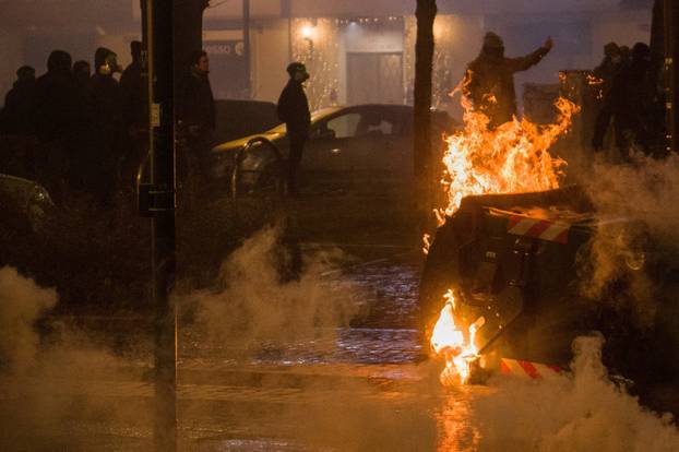 Protest in support of Askatasuna social centre in Turin, Italy