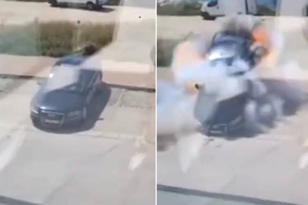 VIDEO U Splitu digli auto u zrak, pogledajte trenutak eksplozije: 'To nije pravo, nešto snimaju...'