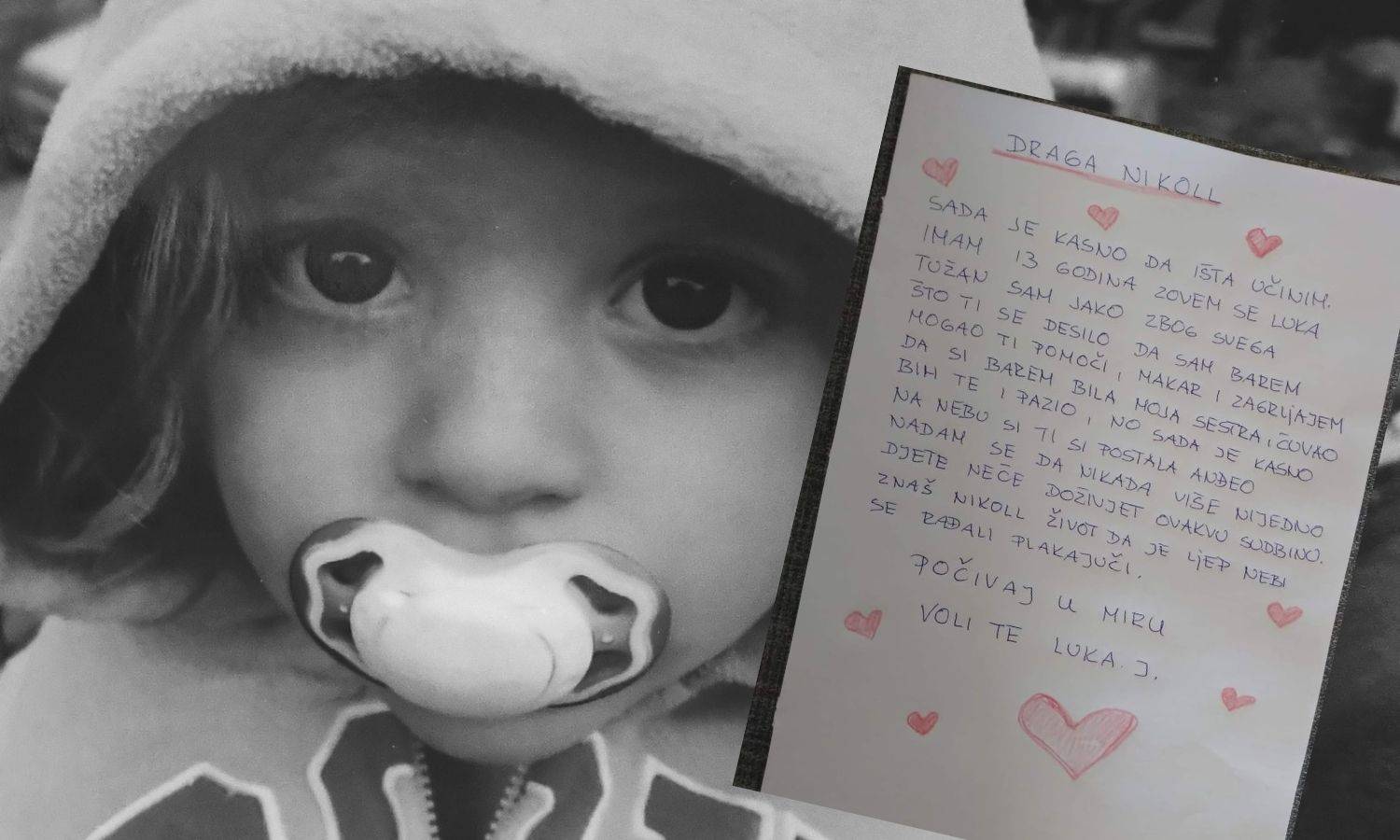 Dječak iz Zagreba napisao je dirljivo pismo umrloj curici: 'Da si barem bila moja sestra...'