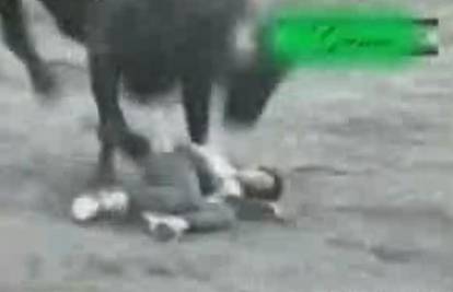 Na rodeu divlji bik slomio čeljust jahaču i odbacio ga