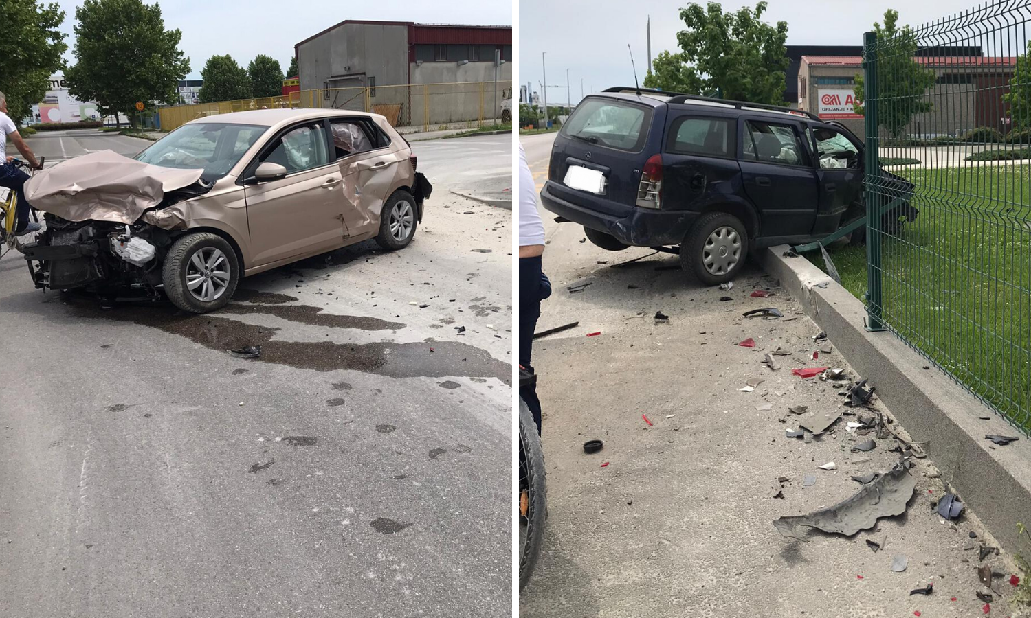 Sudar u Lučkom: Od siline auto kroz ogradu završio u dvorištu