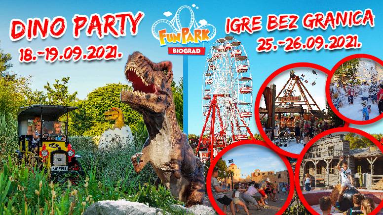 Fun Park Biograd zatvara sezonu uz dinosaure, Igre bez granica, vatromet i lampione!