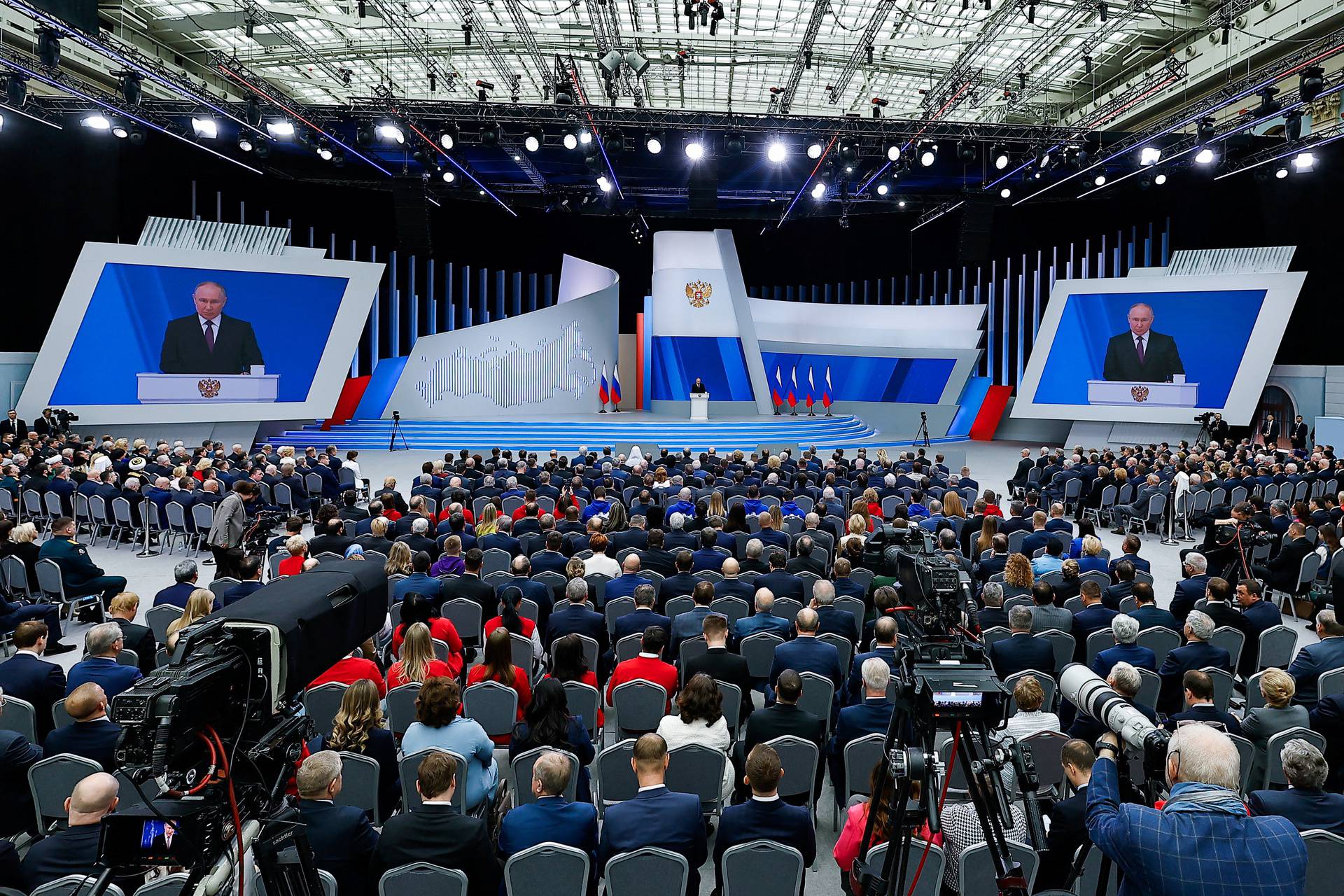 Russian President Putin addresses the Federal Assembly in Moscow