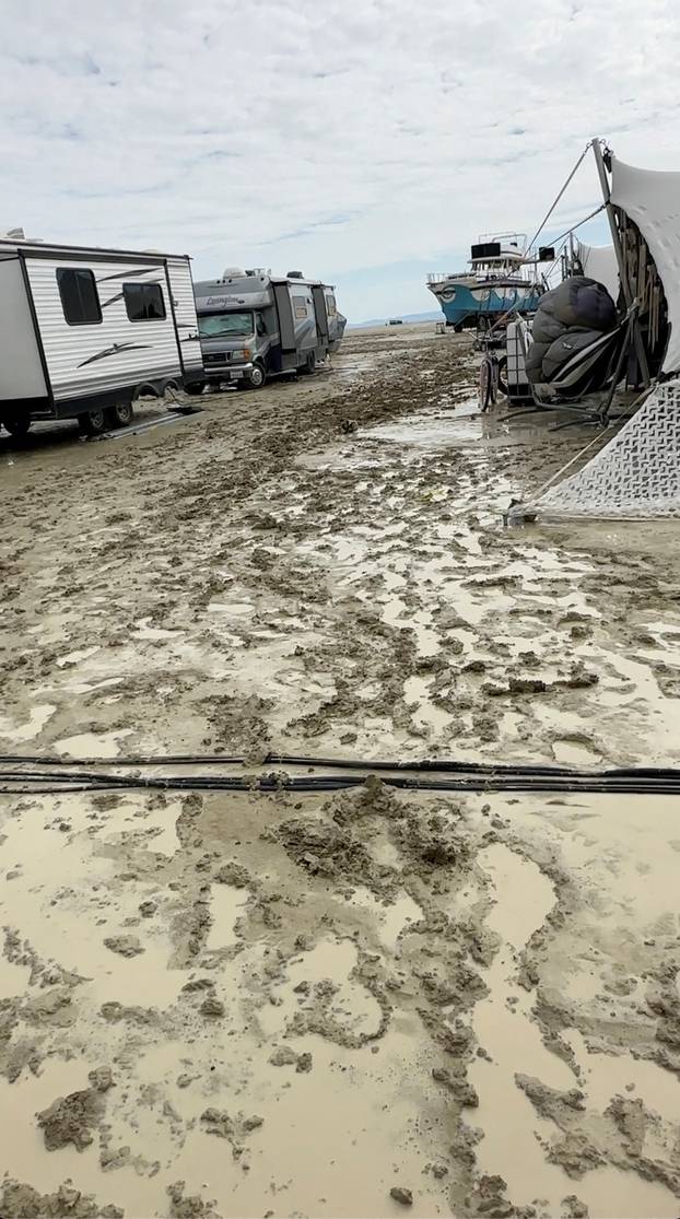 Rain and mud leave Burning Man revelers stranded in Nevada desert