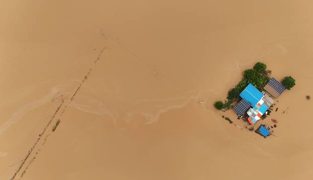 Aftermath of torrential rain, in Yesan