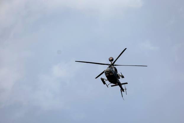 Zagreb: Prelet helikoptera i zrakoplova  tijekom svečanog obilježavanja 30. obljetnice VRO Oluja