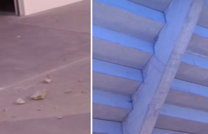 VIDEO  Komadi betona su padali ispod tribine novog osječkog stadiona. Navijači su zabrinuti